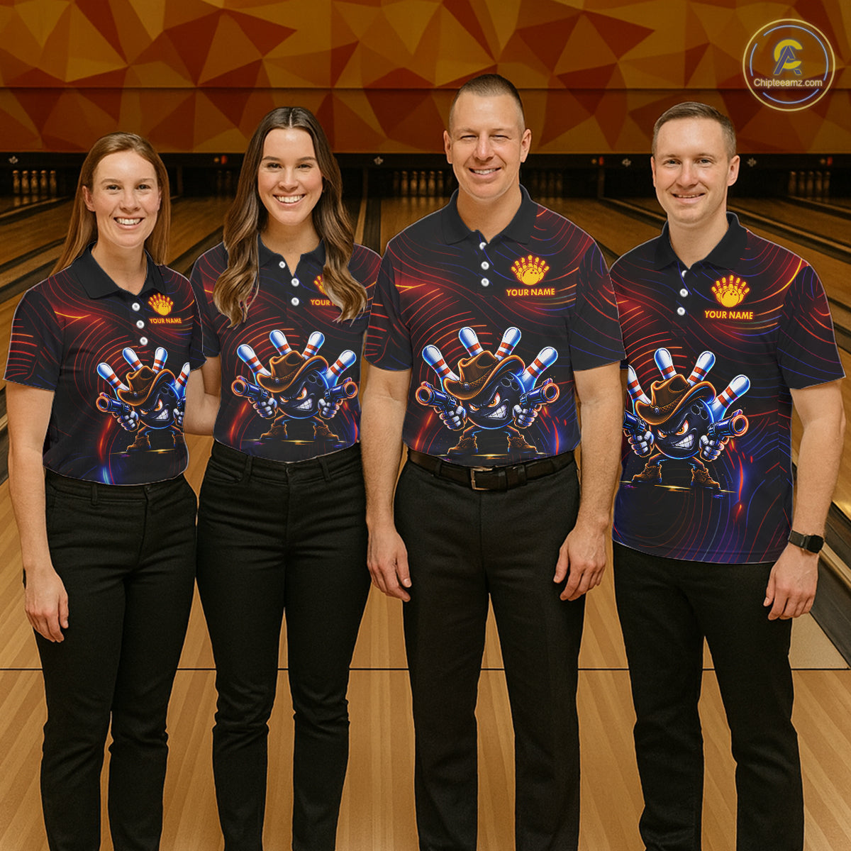 Funny Neon Bowling Jersey For Women Custom Bowling Shirt Polo & Quarter Zip, Bowling Team Outfit TDM6149