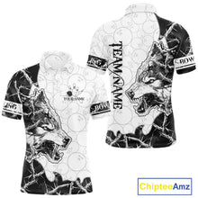 Load image into Gallery viewer, White Black Thorny Camo Wolf Bowling Shirt For Men Custom Bowling Team Jersey Polo &amp; 1/4 Zip TDM6390