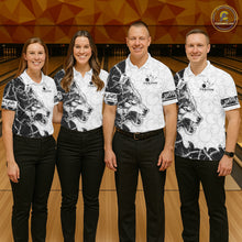 Load image into Gallery viewer, White Black Thorny Camo Wolf Bowling Shirt For Men Custom Bowling Team Jersey Polo &amp; 1/4 Zip TDM6390