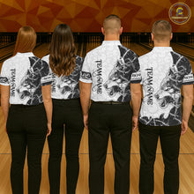 Load image into Gallery viewer, White Black Thorny Camo Wolf Bowling Shirt For Men Custom Bowling Team Jersey Polo &amp; 1/4 Zip TDM6390