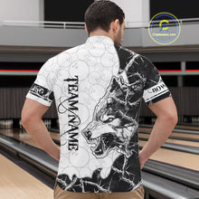 Load image into Gallery viewer, White Black Thorny Camo Wolf Bowling Shirt For Men Custom Bowling Team Jersey Polo &amp; 1/4 Zip TDM6390