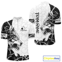 Load image into Gallery viewer, White Black Thorny Camo Wolf Bowling Shirt For Men Custom Bowling Team Jersey Polo &amp; 1/4 Zip TDM6390