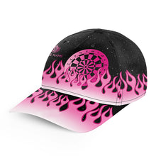 Load image into Gallery viewer, Pink Dartboard Fire Flame Darts Cap Custom Adjustable 3D Baseball Darts Hats Gifts For Darts Player TDM1661