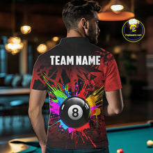 Load image into Gallery viewer, Colorful 8 Ball Pool Billiard Jersey For Men Custom Billiard Team Shirts Polo &amp; Quarter Zip | Red TDM6583