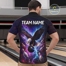 Load image into Gallery viewer, Custom Colorful Thunder Lightning Eagle Bowling Shirt For Men, Bowling Team Jersey Polo &amp; 1/4 Zip TDM6158