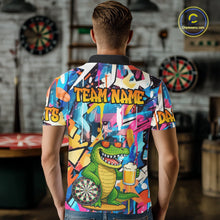 Load image into Gallery viewer, Funny Alligator Colorful Graffiti Darts Shirt For Men Custom Darts Team Jersey Polo &amp; 1/4 Zip TDM6392