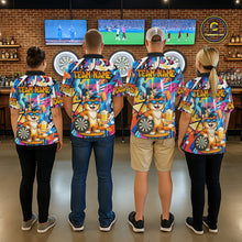 Load image into Gallery viewer, Funny Cat Colorful Graffiti Darts Shirt For Women Custom Darts Team Jersey Polo &amp; 1/4 Zip TDM6393