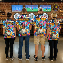 Load image into Gallery viewer, Funny Rooster Colorful Graffiti Darts Shirt For Men Custom Darts Team Jersey Polo &amp; 1/4 Zip TDM6395