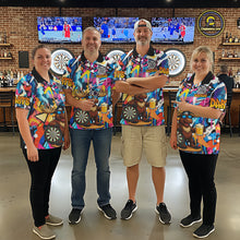 Load image into Gallery viewer, Funny Moose Colorful Graffiti Darts Shirt For Women Custom Darts Team Jersey Polo &amp; 1/4 Zip TDM6397