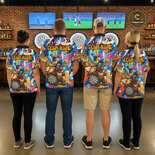 Load image into Gallery viewer, Funny Moose Colorful Graffiti Darts Shirt For Women Custom Darts Team Jersey Polo &amp; 1/4 Zip TDM6397