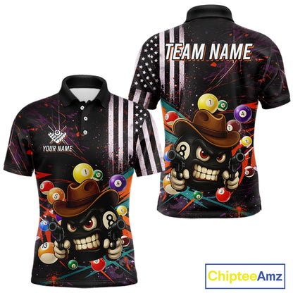 Funny 8 Ball Pool Graffiti Style Billiard Shirt For Men Custom Billiard Team Jersey Outfit TDM5548