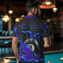 Load image into Gallery viewer, Personalized Blue Purple 3D 8 Ball Billiards Pool Shirts For Men Custom Billiard Team Jerseys TDM3626