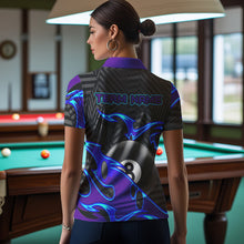 Load image into Gallery viewer, Personalized Blue Purple 3D 8 Ball Billiards Pool Shirts For Women Custom Billiard Team Jerseys TDM3626