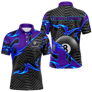 Personalized Blue Purple 3D 8 Ball Billiards Pool Shirts For Men Custom Billiard Team Jerseys TDM3626