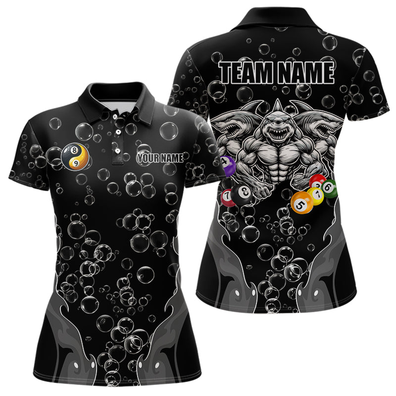Personalized Funny Sharks 3D Pool Balls Billiard Shirts For Women Custom 8 & 9 Ball Billiard Jerseys TDM3628