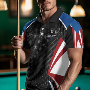 Personalized 8 Ball Pool Billiard Jerseys For Men Custom US Flag Billiard Shirts Team Pool Player TDM3632