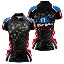 Load image into Gallery viewer, Personalized 8 Ball Pool Billiard Jerseys For Women Custom US Flag Billiard Shirts Team Pool Player TDM3632