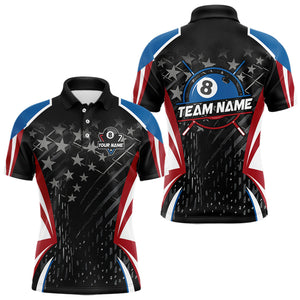 Personalized 8 Ball Pool Billiard Jerseys For Men Custom US Flag Billiard Shirts Team Pool Player TDM3632