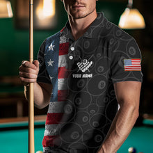 Load image into Gallery viewer, Personalized US Flag Funny 8 Ball Pool Wings Billiard Shirts For Men, American Team Billiard Jersey TDM3634