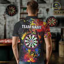 Load image into Gallery viewer, Colorful Paint Men Quarter Zip Dart Shirts With Pocket Custom Darts Jersey TDM1894