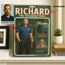 Load image into Gallery viewer, The Trickshot King Toy Box Acrylic Plate Custom Name And Face For Billiard Player TDM4251