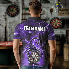 Load image into Gallery viewer, Purple Thunder Lightning Scorpion Darts Polo &amp; 1/4 Zip For Men Custom Darts League Team Jersey TDM4865