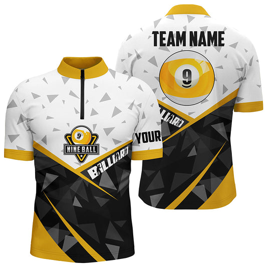 9 Ball Pool Billiard Jerseys Custom Men Quarter-Zip Shirts, 9 Ball League Billiard Shirts TDM0628