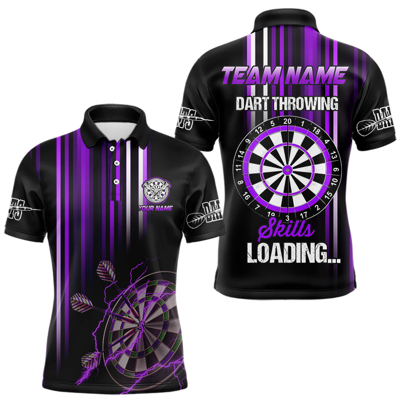 Purple Throwing Skills Loading Custom Dart Shirt For Men With Pocket Option TDM3788
