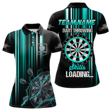 Load image into Gallery viewer, Turquoise Throwing Skills Loading Custom Dart Shirt For Women, Pocket Option TDM3789
