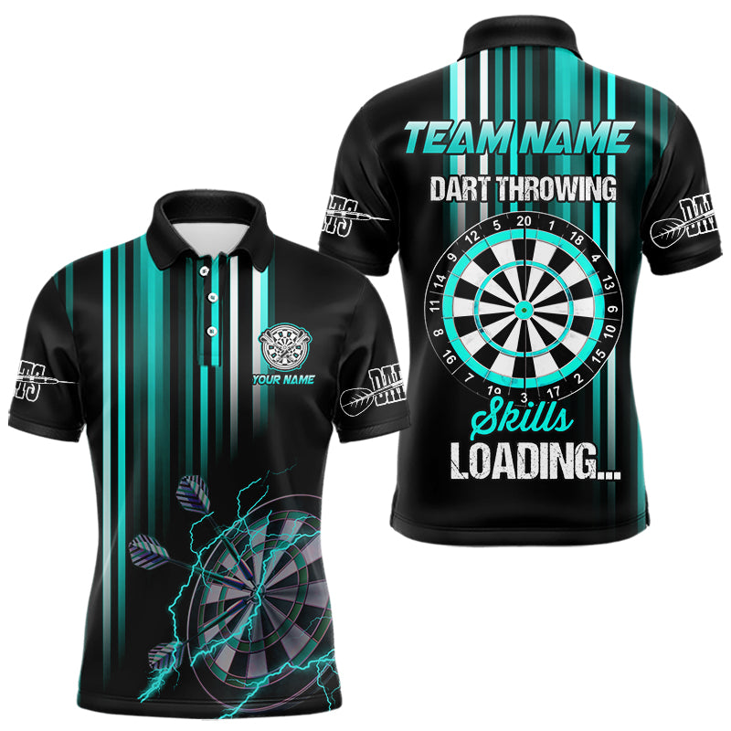 Turquoise Throwing Skills Loading Custom Dart Shirt For Men, Pocket Option TDM3789