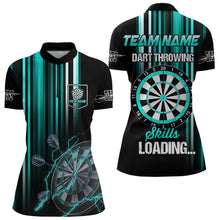 Load image into Gallery viewer, Turquoise Throwing Skills Loading Custom Dart Shirt For Women, Pocket Option TDM3789