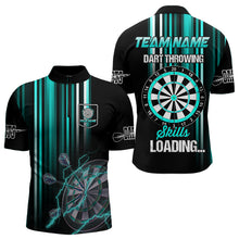 Load image into Gallery viewer, Turquoise Throwing Skills Loading Custom Dart Shirt For Men, Pocket Option TDM3789
