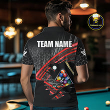 Load image into Gallery viewer, Personalized Billiard Shirts For Men Custom 8 Ball Pool Team Jersey Polo &amp; 1/4 Zip | Red TDM6172