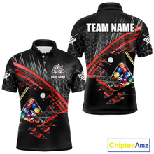 Load image into Gallery viewer, Personalized Billiard Shirts For Men Custom 8 Ball Pool Team Jersey Polo &amp; 1/4 Zip | Red TDM6172