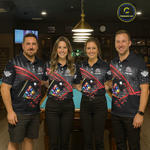 Load image into Gallery viewer, Personalized Billiard Shirts For Men Custom 8 Ball Pool Team Jersey Polo &amp; 1/4 Zip | Red TDM6172
