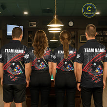 Load image into Gallery viewer, Personalized Billiard Shirts For Men Custom 8 Ball Pool Team Jersey Polo &amp; 1/4 Zip | Red TDM6172