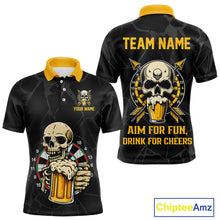 Load image into Gallery viewer, Funny Darts And Beer Aim For Fun Drink For Cheer Custom Skull Dart Shirt For Men, Dart Team Jersey TDM4878