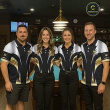 Load image into Gallery viewer, Personalized Crown 8 Ball Billiard Shirt For Women Custom Billiard Tournament Pool Team Jersey |Gold TDM5571
