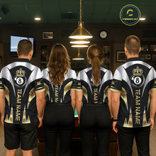 Load image into Gallery viewer, Personalized Crown 8 Ball Billiard Shirt For Women Custom Billiard Tournament Pool Team Jersey |Gold TDM5571