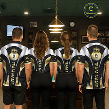 Load image into Gallery viewer, Personalized Crown 9 Ball Billiard Shirt For Women Custom Billiard Tournament Pool Team Jersey |Gold TDM5572