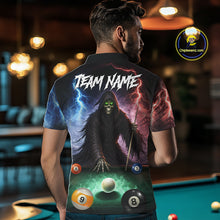 Load image into Gallery viewer, Funny Grim Reaper Lightning Billiard Shirt For Men Custom Pool Balls Team Jersey Polo &amp; 1/4 Zip TDM6410