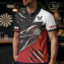 Load image into Gallery viewer, Personalized Raven Darts Shirt For Men Custom Black And Red Gothic Darts Team Jersey TDM5091