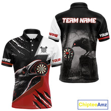 Load image into Gallery viewer, Personalized Raven Darts Shirt For Men Custom Black And Red Gothic Darts Team Jersey TDM5091
