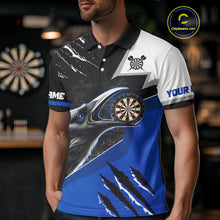 Load image into Gallery viewer, Personalized Raven Darts Shirt For Men Custom Black And Blue Gothic Darts Team Jersey TDM5093
