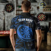 Load image into Gallery viewer, Personalized Wolf Dart Shirts For Men Custom Lights Dartboard Darts Team Jerseys |Blue TDM5095