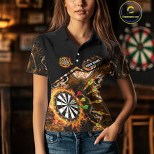 Load image into Gallery viewer, Personalized Orange Dartboard Fire Marble Darts Shirt For Women Custom Darts Team Jersey Outfit TDM5098