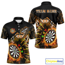 Load image into Gallery viewer, Personalized Orange Dartboard Fire Marble Darts Shirt For Men Custom Darts Team Jersey Outfit TDM5098