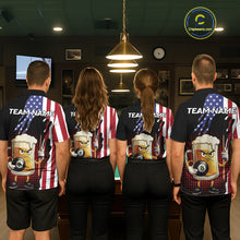 Load image into Gallery viewer, American Flag Funny Beer 8 Ball Billiard Shirt For Women Custom Patriotic Pool Team Jersey TDM5577