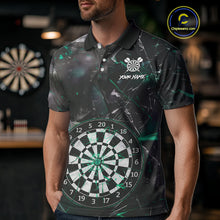 Load image into Gallery viewer, Personalized Turquoise Break Glass Darts Shirt For Men Custom Darts Team Jersey Polo &amp; 1/4 Zip TDM5102