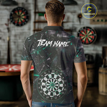 Load image into Gallery viewer, Personalized Turquoise Break Glass Darts Shirt For Men Custom Darts Team Jersey Polo &amp; 1/4 Zip TDM5102